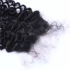 Brazilian Afro Kinky Curly Human Hair Weaves Extensions 4 Bundles with Closure Free Middle 3 Part Double Weft Dyeable Bleachable 100g/pc DHL