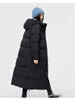 暖かい冬の女性の厚いコートフグジッパーフードロングファッションブランドジャケット211108