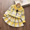 Menoea Baby Girl Abbigliamento invernale Abiti Autunno Bambini Cute Bow Maglioni Giacca Plaid Dress Ragazze Infantili Abiti eleganti Set 2 pezzi