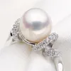 Zircon fast sterling silver ring inställning, ringmontering, ring blank utan pärla. Smycken DIY, Present DIY 624 Z2