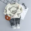 HYLKIDHUOSE Baby Girl Boy odzież ustawia jesienno-zimowa pluszowe ubrania dla niemowląt garnitury Cartoon dzieci dzieci Casual Coatume Y200829 421 Y2