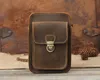 Mężczyźni Prawdziwej Skóry Pakiety Talii Mężczyzna Vintage Crazy Horse Leather Hip Bum Pas Travel Phone Etui Fanny Torba na ramię