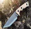 1 stks High End M37 Survival Straight Mes A8 Titanium Coated Tanto Point Blade Full Tang G10 Handvat Tactical Messen met Kydex