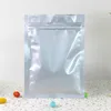 1000 stks / partij aluminium folie platte bodem ritssluiting lock bags dikke voedsel opbergtas vacuüm sealer voedsel verpakking thee vermijd licht bewijs