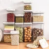 Storage Bottles & Jars Square Jar Practical Cupboard Sealing Can Plastic Stackable Pantry Organization