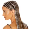 Brudband Rosen Långtvassade tillbehör för kvinnor Crystal Multi Strand Head Chain Hair Jewelry15660176092606
