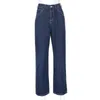 Retro Blue Woman Jeans Causal Loose Baggy High Waist Skinny Pockets Cargo Pants Zipper Button Wide Leg Jeans Mujer Pantalones 211111