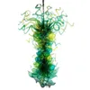 Christmas Lamp Luxury Green Pendant Lighting Modern Light Fixtures Hall Lobby Indoor Hand Blown Glass Chandelier for House Decoration 48 or 60 Inches