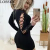 Autumn Winter Sexy Knitted Red Black Bodycon Mini Dress Casual Criss Cross Bandage Lace Up Female Night Club Party Short 210507