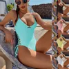 lady039s onepiece passar bikini baddräkt fast färg baddräkter en bit bikinis sommar utomhus sport simning utrustning 11265950051