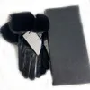 Брендовые перчатки из овчины и теплые перчатки с пятью пальцами для мобильного телефона с сенсорным экраном и кроличьей кожей на шерстяной подкладке2241