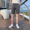 夏のショートパンツのズボンのビジネスオフィスのソーシャルパンツカジュアルスリムフィットの結婚式のズボンソリッドカラースーツパンツコスチュームHomme 210527