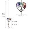 Pendant Necklaces 3 PCS Handmade Suncatcher Wire Wrapped Stone Necklace Hanging Ornament With Crystal Drop Prism For Home Car BMF88