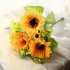 Dekorative Blumenkränze, künstliche Sonnenblume, Kunststoff, hochwertig, schöner Blumenstrauß, Hochzeit, Party, Urlaub, Heimdekoration, Simulation