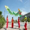 Nuevo 5,5 m 6 niños tamaño Stage Wear prop tela con estampado de seda Kid DRAGON DANCE CHINESE Folk Festival Celebración traje de la mascota Día de primavera