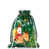 Julklappspåsar Holiday Party Candy Santa Snowman Elk Drawstring Bag Hushållsartiklar och leksaker Plastiska säckar