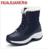 Huajuaner Womens Schoenen Winterlaarzen Vrouwen Warme Snowboots Winter Vrouwen Houd Warme Schoenen Vrouwelijke Mid-Calf Platform Laarzen Y1018