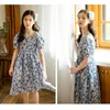 Mädchen Kleider 2021 Sommer Neue Baby Mädchen Gedruckt Kleid Kinder Französisch Floral Prinzessin Kleid Retro Große Mädchen Puff Sleeve Koreanische kleid Q0716