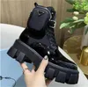 with box Women Designers Rois Boots Ankle Martin and Nylon Boot military inspired combat bouch attached to the bags luxurious Luxury ladies lady woman monolith prad