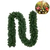 Couronnes de fleurs décoratives en PVC, décorations de noël, guirlande d'arbre de noël, rotin, mur de maison, pin suspendu, couronne artificielle verte, sapin