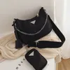 2021 Womens Total Plain Cross Body Bag Three Set Bolsa Bolsa de Bolsa Moda Mulher Mochila Bolsas De Nylon Handbags Carteira