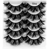 Partihandel 5PAirs Dramatiska tjocka falska ögonfransar 3D-faux mink Fake Eyelash Multilayer Korsad Fluffy Lashes Extension Beauty Makeup Tool