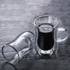 Wijnglazen 1 stks 80 ml dubbele wand geïsoleerde espressopopjes drinken thee latte transparante koffiemokken whisky glazen drinkweerglaas schip
