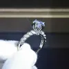 Naturalny Moissanite Stone Diamond Gemstone Solid Sterling Dla Kobiet Silver 925 Biżuteria Bizuteria Ring Girls Box