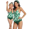 Leopard Mother Daughter Plaid Bikini Bathing Suit Swimwear Family Matching Outfits Kids Mom Swimsuit 210417