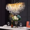 Nordic Luxury Crystal Led Chandelier Loft Villa Stor Luster Tak Ljoner för vardagsrum Hotell Hem Lampa Inomhusbelysning