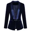 Högkvalitativ EST Runway Designer Blazer Women's Long Sleeve Velvet Jacka yttre slitage 211019