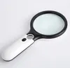 Optical Instruments 100PCS 3 LED 45X Light Handheld Magnifier Magnifying Reading Glass Lens Jewelry Loupe SN5807