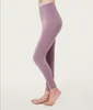 LU-32 Classic kvinnors bekväma yoga fitness sportleggings med hög midja, stretchbyxor för kvinnor utomhuslöpning