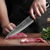 Xituo Kitchen Knives Set Japanska Rostfritt Stål Laser Damaskus Mönster Kock Santoku Cleaver Utility Gyuto Boning Kniv Tools