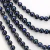 Черные пресноводные жемчужины длинные 7-8 мм 100 дюймов 2 штука / лота DIY Женские ювелирные изделия изготовления красивое ожерелье