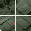 Sommergitter dünne Multi -Taschen -Weste für große männliche lässige 4 Farben Ärmellose Jacke mit vielen Taschen Reporter Weste 211105