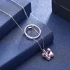 Бабочка подвеска 3 способа носить кристаллы Лекани из Swarovski Ожерелье 925 Стерлинговые серебряные подарки Свадьба длинная цепочка для женщин