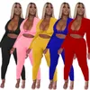 articoli all'ingrosso abbigliamento sportivo manica lunga due pezzi tute abiti sexy scollo a V y2k top pantaloni tuta pullover legging tute klw7309