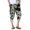 Graffiti Mens Trousers Linen Calf-Length Print Pants Men Hawaiian Baggy Harem Pants Casual Breathable Harajuku Streetwear 210524