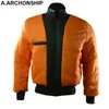 MA1 Mężczyźni Zima Ciepłe Wojskowe Airborne Lot Taktyczne Bomber Jacket Army Air Force Fly Pilot Motorcycle Down Coat 211126