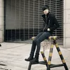 Męskie dżinsy Hurtownia 2022 Koreańska Moda Snowflake Ołówek Spodnie Szczupłe Stopy Legginsy Denim