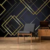 Tapety niestandardowe 3d poapeta złote linie kreatywne geometryczne mural sypialnia salon sofa