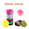 Silicone Soft Round Ashtray Ash Tray Holder PLuminous Portable Anti-scalding Cigarette Holder Multicolor Eco-Friendly