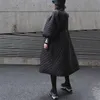 [EAM] Cappotto imbottito in cotone caldo irregolare con fasciatura Manica lunga Loose Fit Parka da donna Moda Autunno Inverno 1DD0731 211011