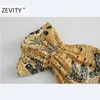 Zevity Womenファッション中国風プリントフリルミニドレス女性長袖キモノヴェスティドシックカジュアルスリムドレスDS4489 210603