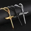 cross pendant chain necklace steel