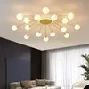 노르딕 현대 LED 샹들리에 조명 플러시 마운트 라이트 거실 침실 주방 유리 거품 램프 비품 샹들리에