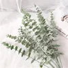 Dekorativa blommor kransar artificiell singel eukalyptus stam grön falsk bröllop brud bukett skytte prop hem dekorationer krans växt