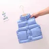 Outono inverno colete de cor sólida para meninas e meninos crianças colarinho roupas bebê espessamento mais veludo mangas casaco waistcoat 211203