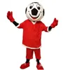 Costume de mascotte de football rouge Halloween Qualité Qualité Dessin animé Anime Thème Personnage Taille adulte Taille de Noël Carnival Anniversaire Fête Robe Fantaisie